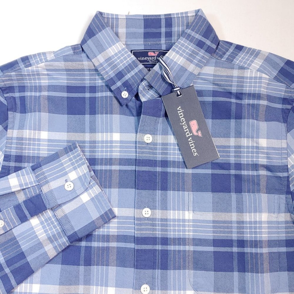 Vineyard Vines Plaid Cotton Blend Murray Slim Button Down Shirt Sz S Nwt $99